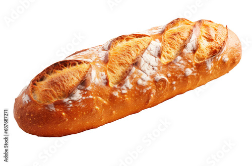 a french baked bread on a white background,