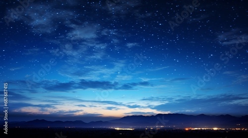 A starry night sky, with the Milky Way stretching across the horizon. © Image Studio