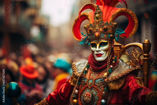 festive Mardi Gras street scene © PhotoRK