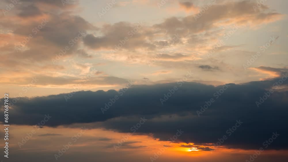 Beautiful sunset with clouds, time lapse, 4k Beautiful sunset with clouds, time lapse, 4k