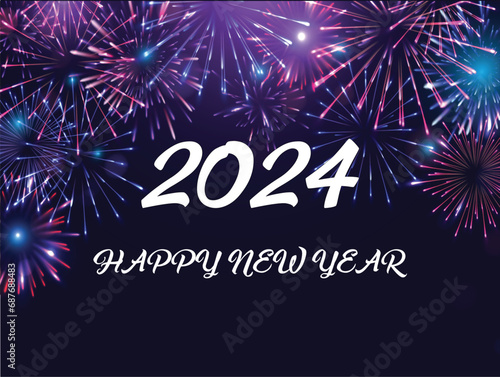 new year 2024 sparkling effects