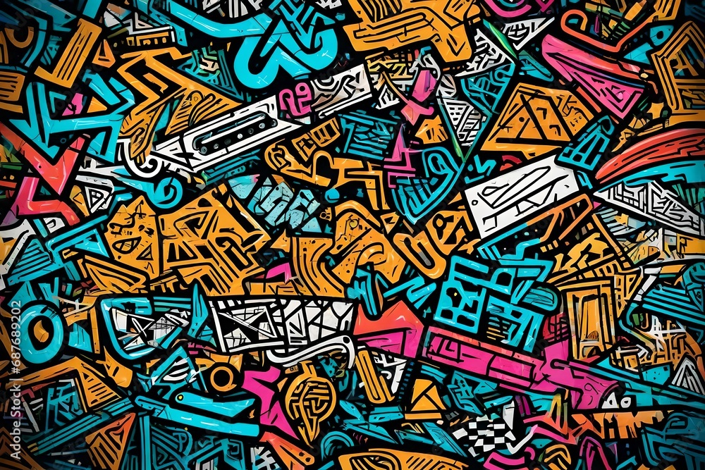 Obraz premium abstract graffiti with crazy doodle Raster background