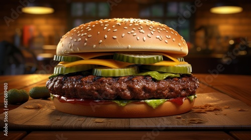 Barbecue burger cutlet UHD wallpaper photo