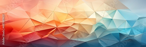Abstract background of wavy lines, pastel shades of the rainbow, banner with space for text, Concept: mixing paint shades 