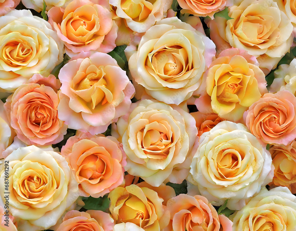 Full frame shot of orange pink roses Full frame shot of orange pink roses