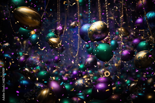 Mardi Gras balloons and sparkles photo