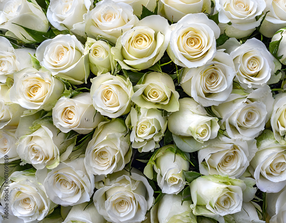 Full frame shot of white roses Full frame shot of white roses