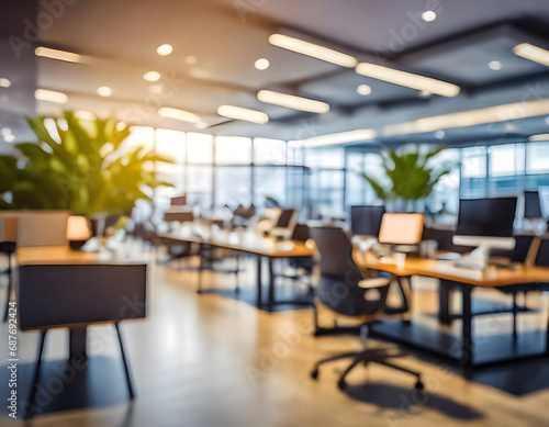 Blurred shot of modern empty office