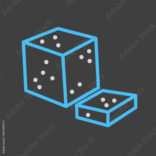 Feta cheese cubes vector icon