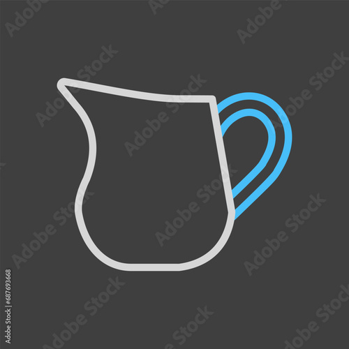 Creamer jug vector icon. Dairy product sign