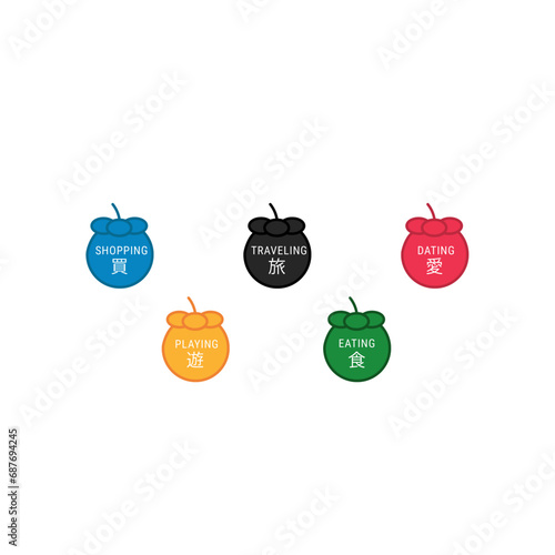 set of fruit icons (ID: 687694245)