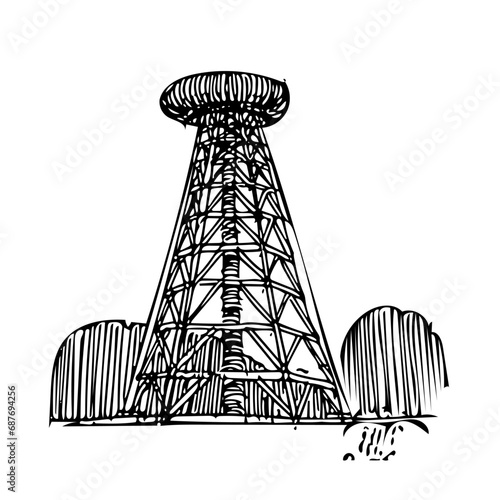 Illustration of tesla tower (ID: 687694256)