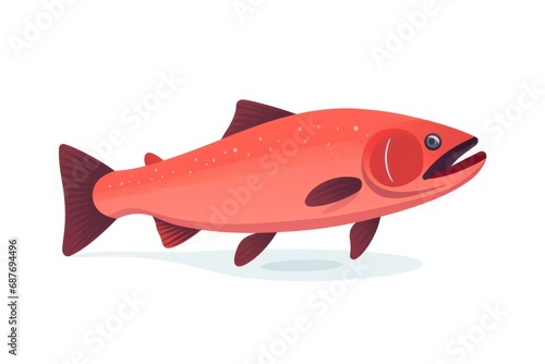Salmon icon on white background 