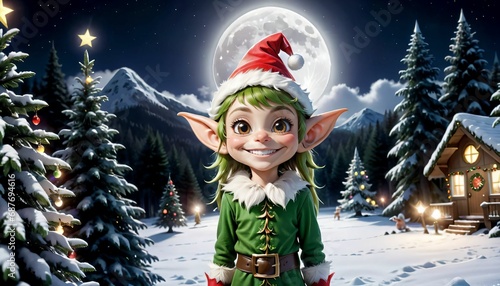 Santas elf, cristmas girl