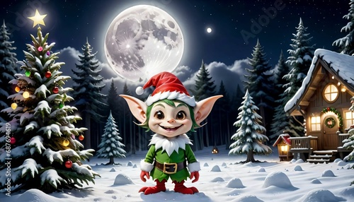 Santas elf, cristmas girl