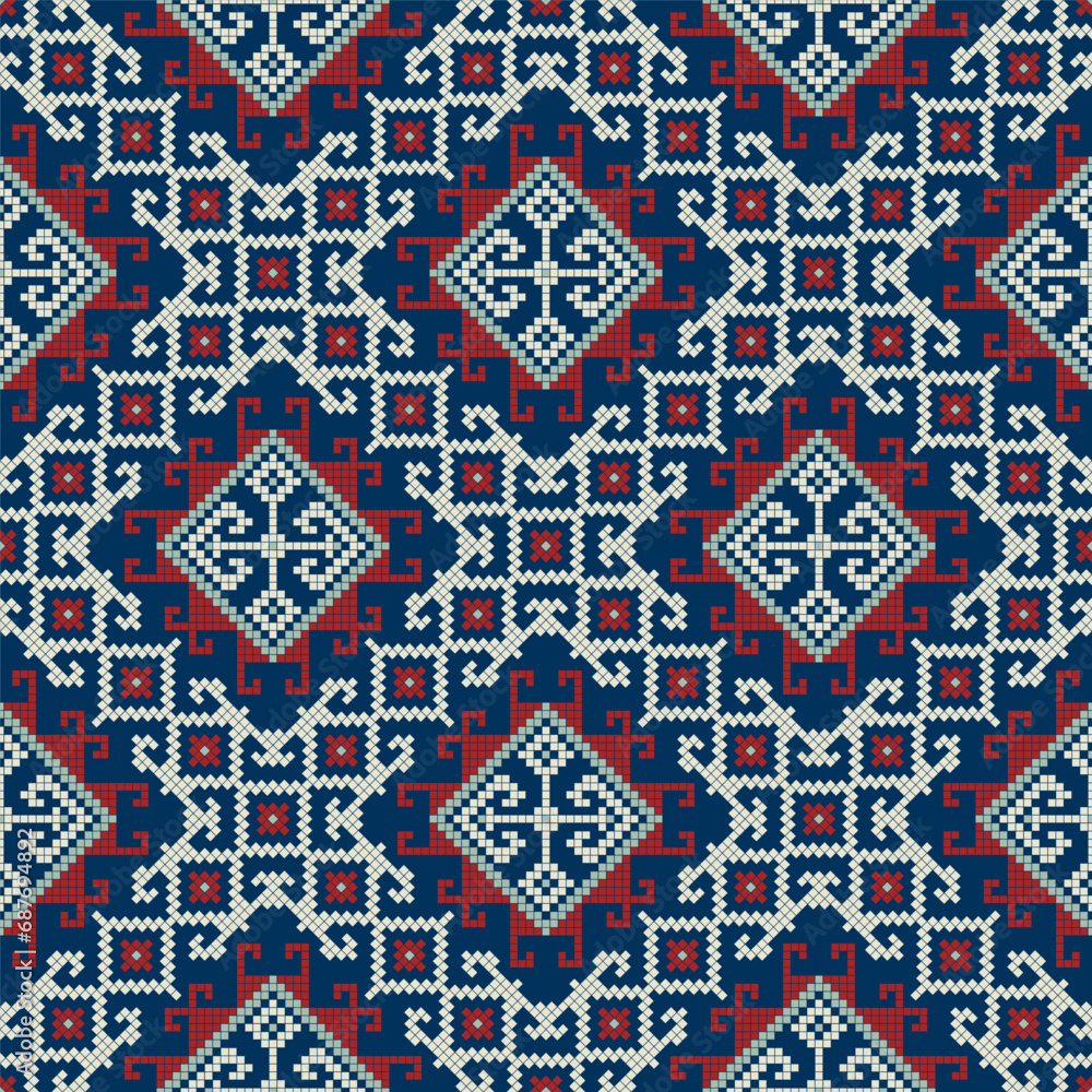 Traditional Georgian folk art embroidery vector pattern Traditional Georgian folk art embroidery vector pattern