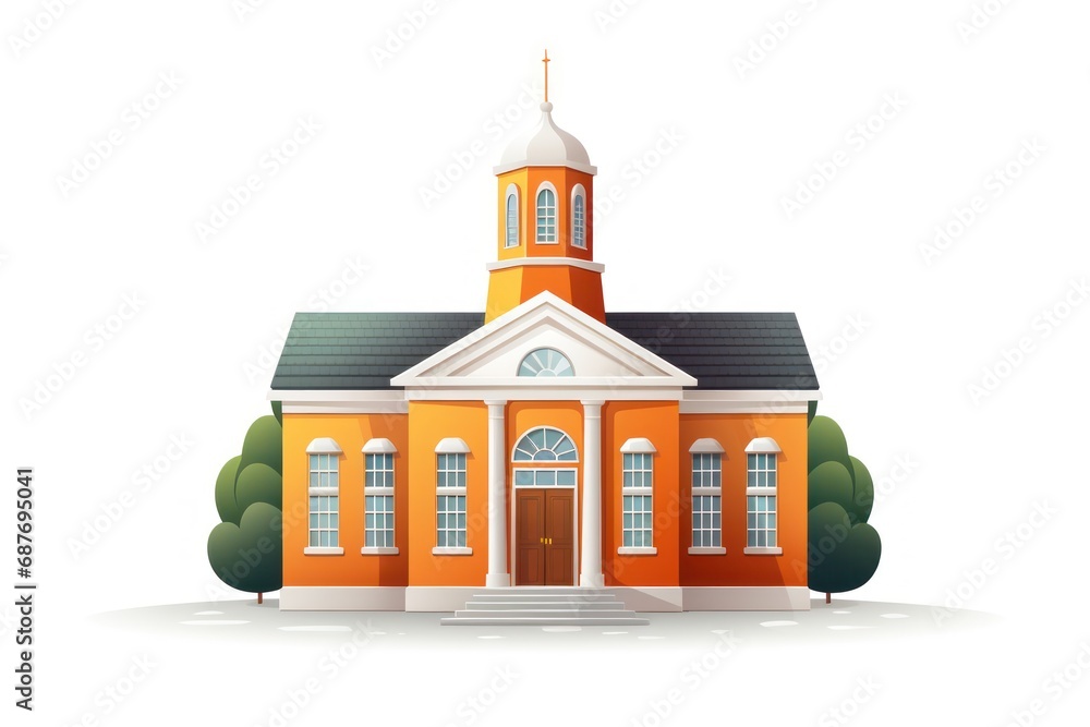 School building icon on white background 