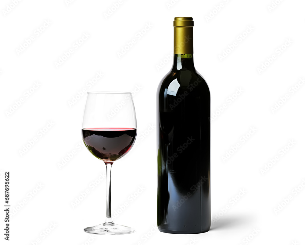 Red Wine bottle and glass isolated on transparent background, png
Red Wine bottle and glass isolated on transparent background, png