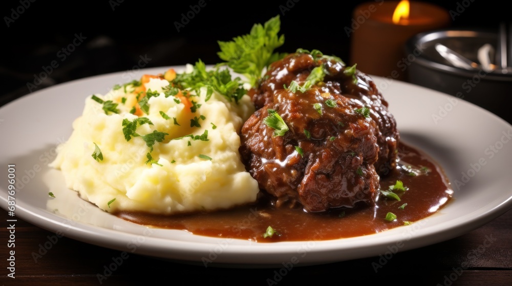 Beef steak with mashed potato UHD wallpaper Beef steak with mashed potato UHD wallpaper