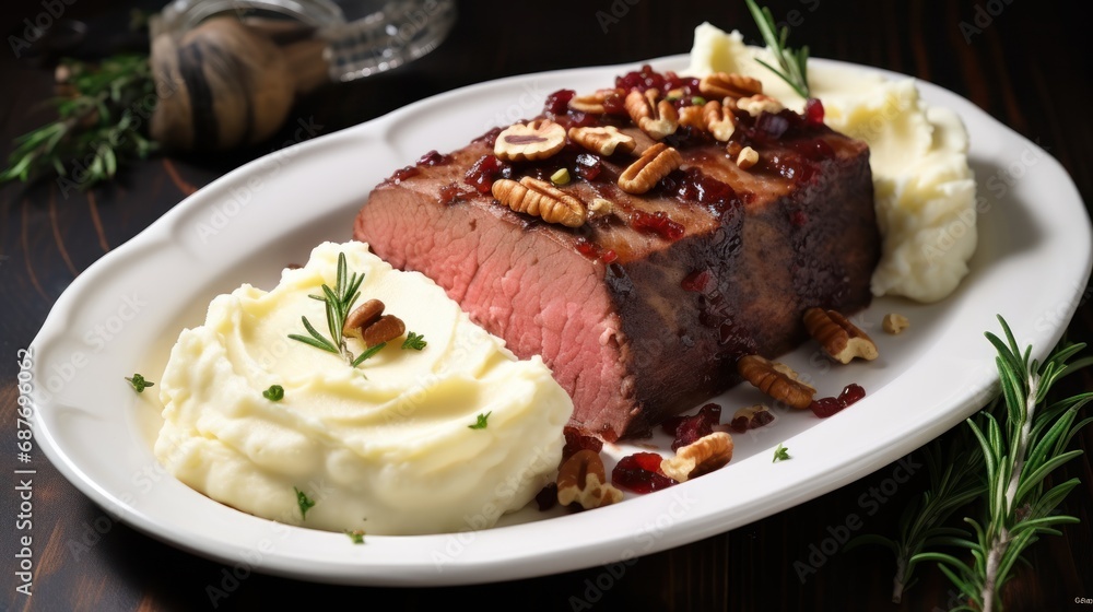 Beef steak with mashed potato UHD wallpaper Beef steak with mashed potato UHD wallpaper
