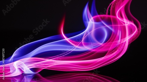 An abstract image featuring flowing lines of blue light, creating a dynamic and futuristic design