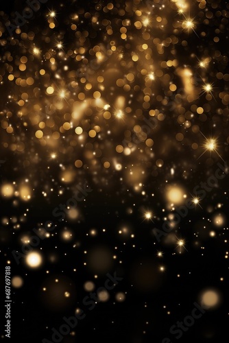 Abstract Christmas golden background with effect bokeh for design. Cover