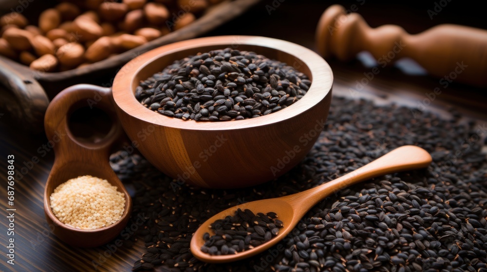 Black seasame seeds UHD wallpaper Black seasame seeds UHD wallpaper