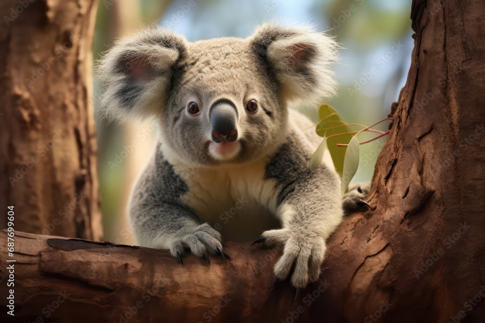 Fototapeta premium koala cub in tree