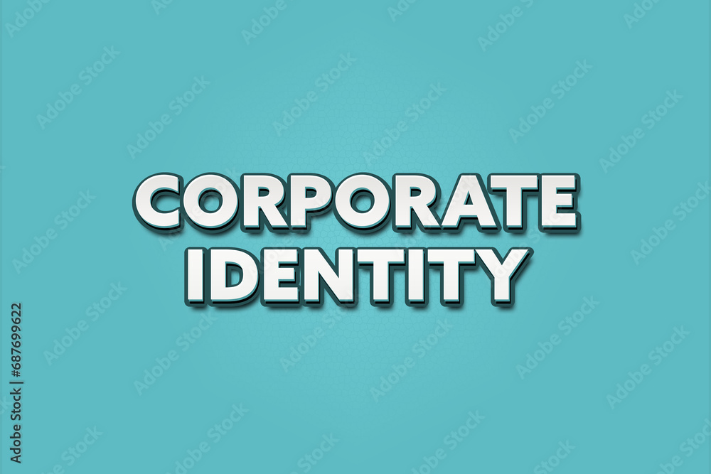 Corporate Identity. A Illustration with white text isolated on light green background. Corporate Identity. A Illustration with white text isolated on light green background.