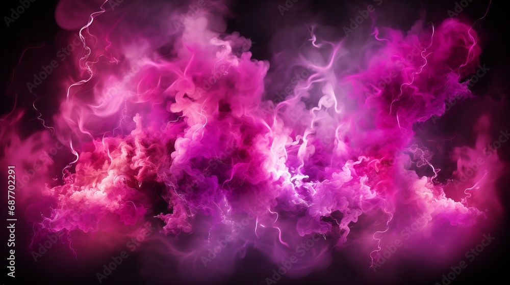 Smoke Abstract Background. Cloud Motion Art in Blue and Pink. Illustration of Colors, Ink, and Swirls