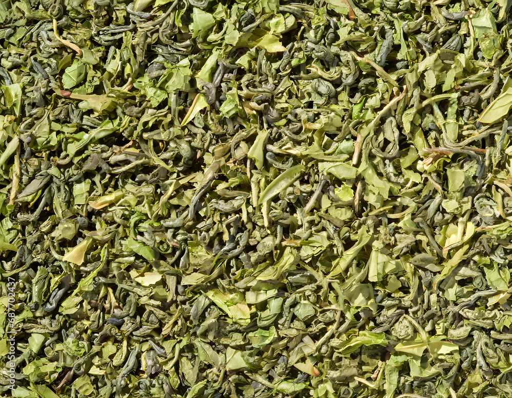 Full frame shot of loose green tea