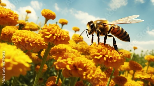 Bumble bee feeding UHD wallpaper