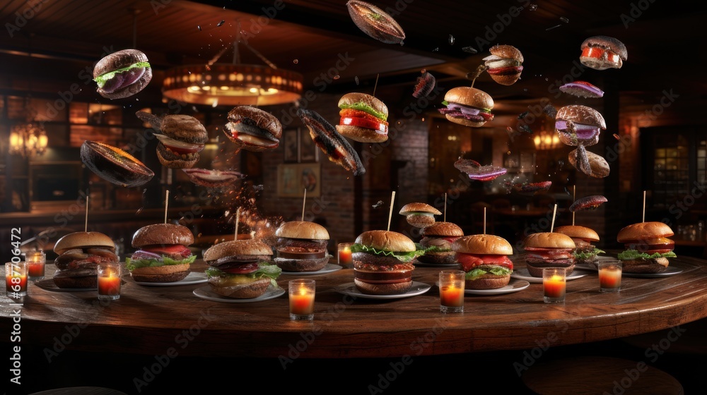 Burgers made by grilled meat UHD wallpaper Burgers made by grilled meat UHD wallpaper