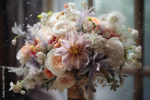 Bouquet beauty nature love decor floral pink wedding white rose romantic flower © SHOTPRIME STUDIO