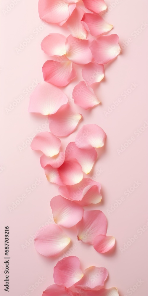 Soft pink rose petals on pastel background