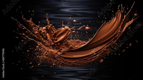 chocolate spash isolated transparecy UHD wallpaper photo