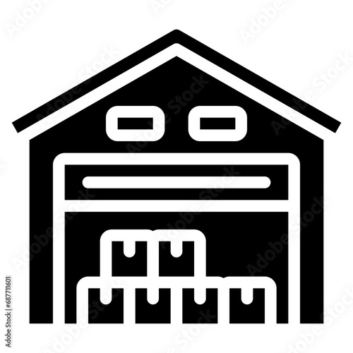 Parcel Warehouse Building Icon