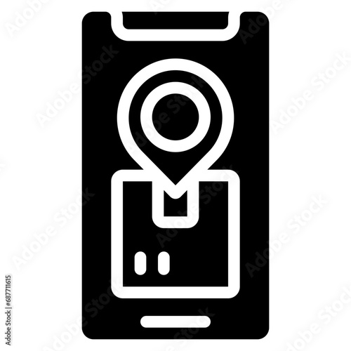 Mobile Parcel Tracking Icon