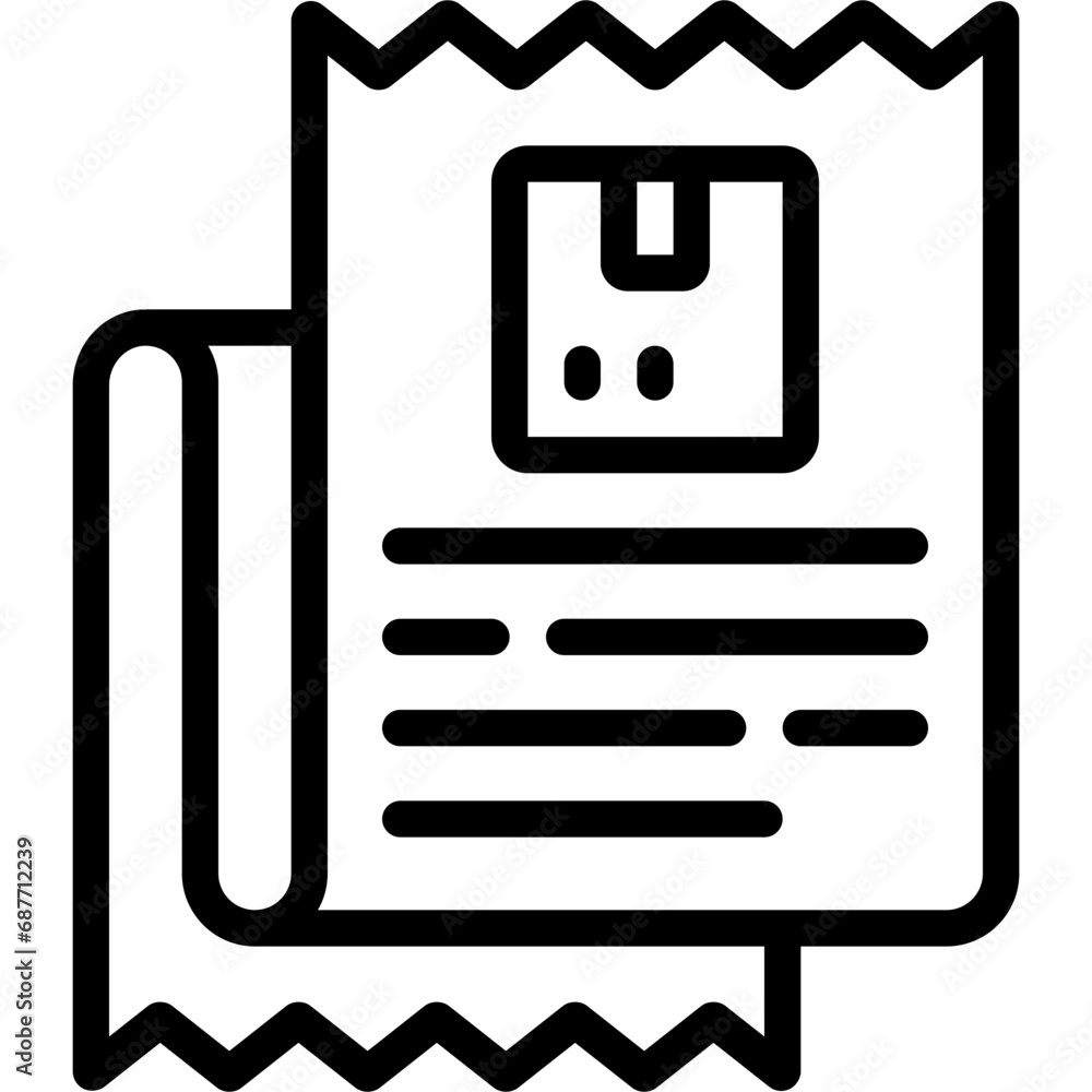 Parcel Receipt Invoice Icon Parcel Receipt Invoice Icon