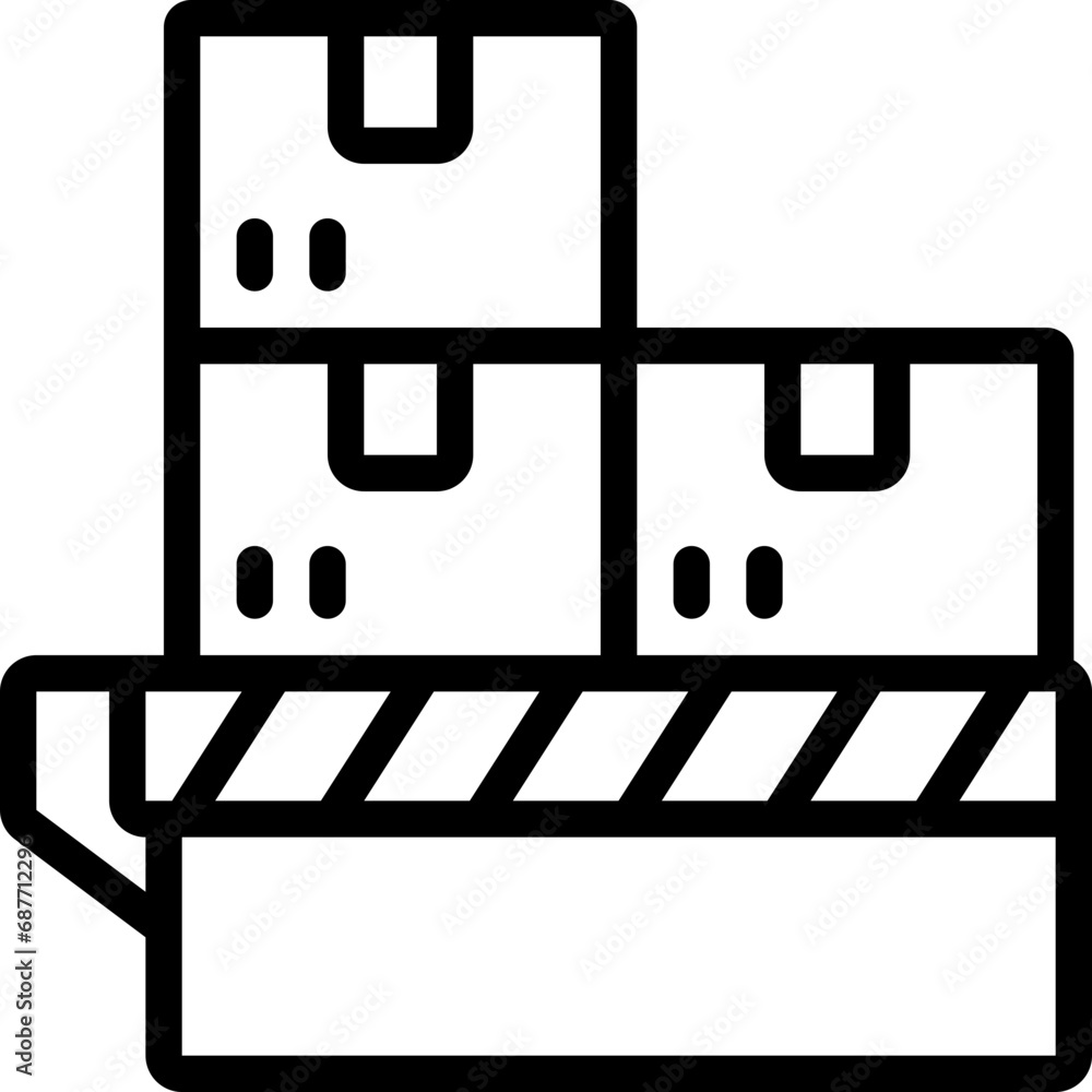 Loading Dock With Parcels Icon Loading Dock With Parcels Icon
