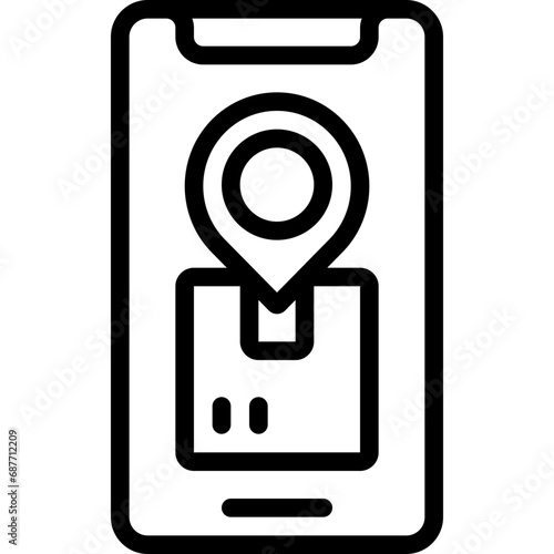 Mobile Parcel Tracking Icon