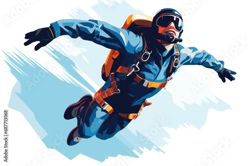 Skydiving icon on white background © GalleryGlider