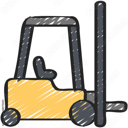 Warehouse Forklift Vehicle Icon
