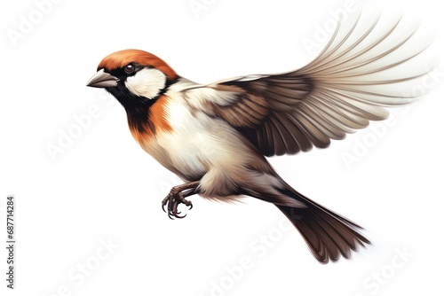 Sparrow icon on white background 