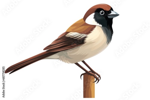 Sparrow icon on white background