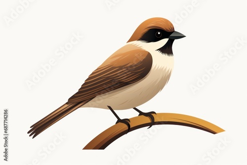 Sparrow icon on white background photo