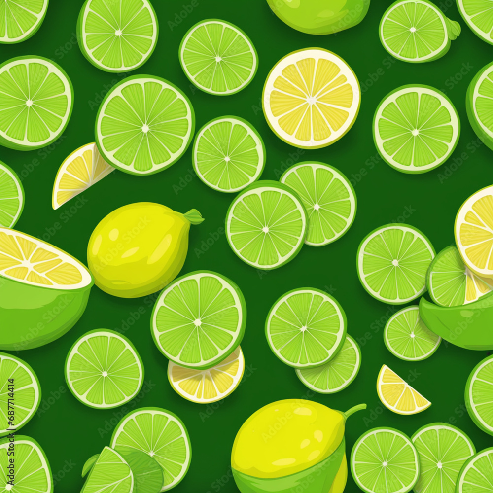 pattern with lemons and limes