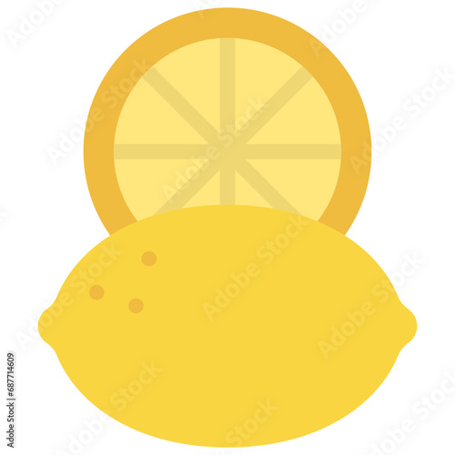 Lemon With Slice Icon