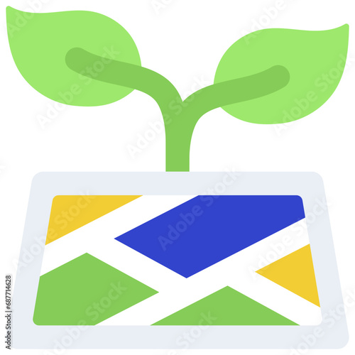 Leaves With Map Icon