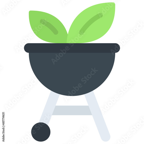 Vegetarian Barbeque Grill Icon